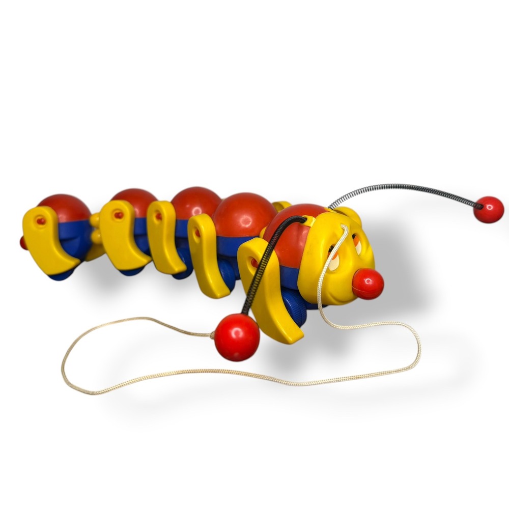 Vintage Kiddicraft Clatterpillar Pull Toy Toddler‎ Retro 90s